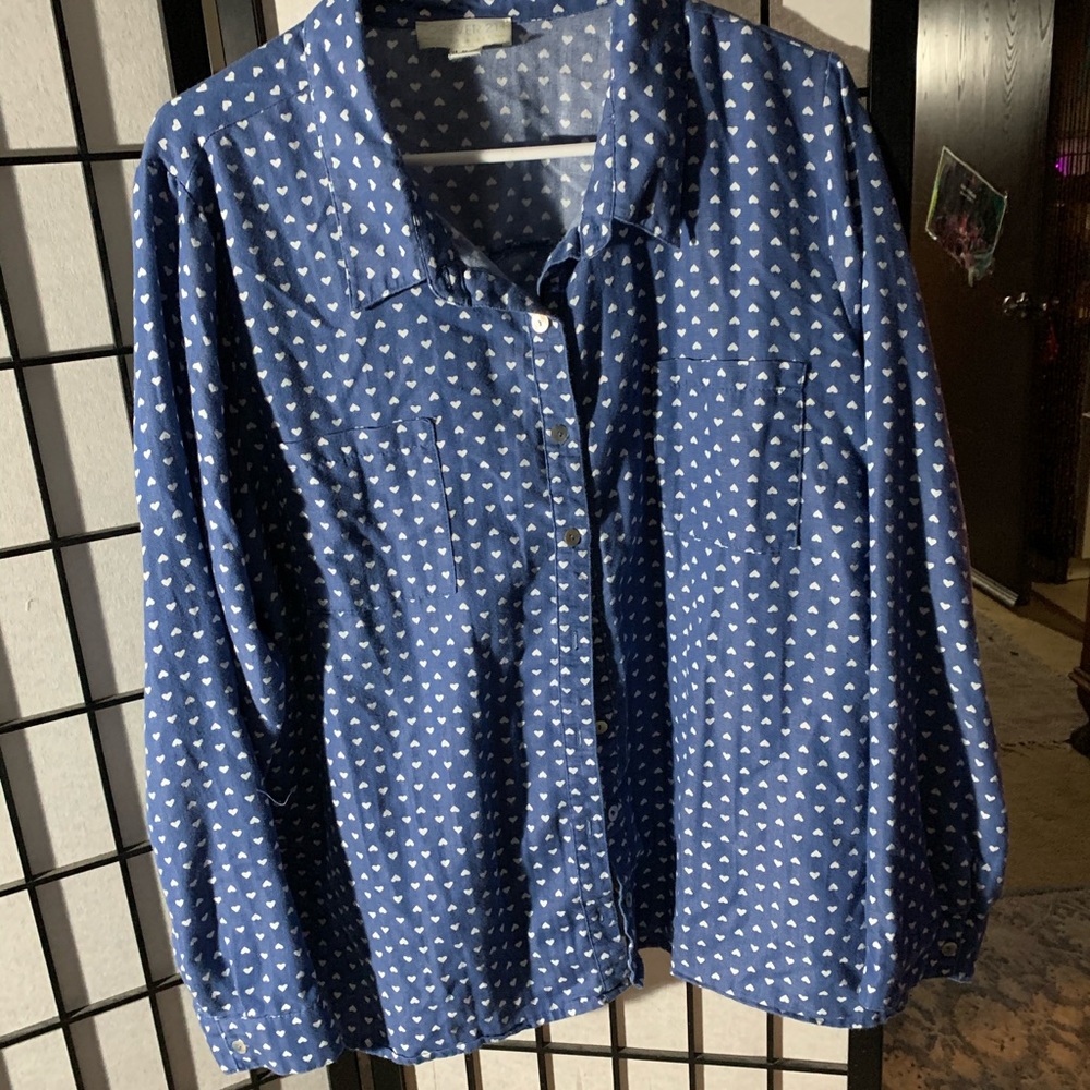 Button down shirt heart design